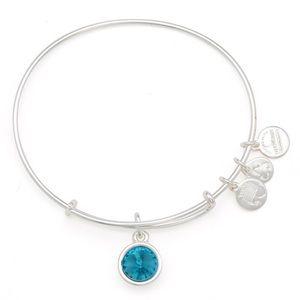 NWOT Alex & Ani Silver Bangle with Blue Charm